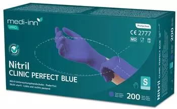 Medi-Inn Einmalhandschuhe Clinic Perfect Blue Nitril puderfrei VE 2000 St&uuml;ck S