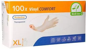 Medi-Inn Vinylhandschuhe Einmalhandschuhe puderfrei Comfort XL