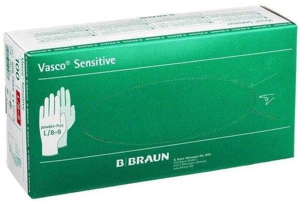 B. Braun Vasco Sensitive Latex-Untersuchungshandschuhe puderfrei Gr. L (100 Stk.)