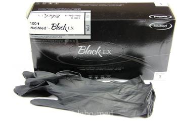 MaiMed Black Latex-Untersuchungshandschuhe puderfrei Gr. S (100 Stk.)