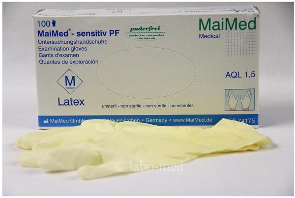 MaiMed Sensitiv Latex-Untersuchungshandschuhe puderfrei Gr. M (100 Stk.)