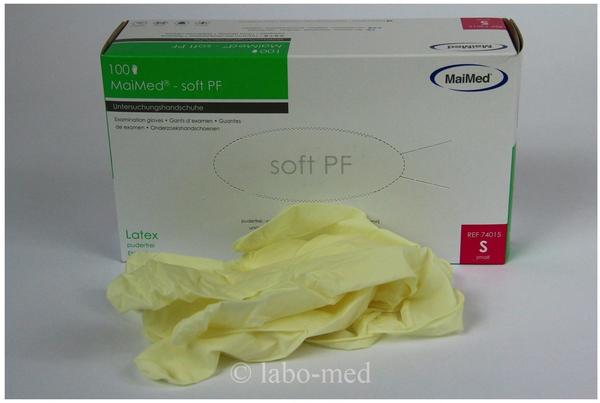 MaiMed Soft Latex-Untersuchungshandschuhe puderfrei Gr. S (100 Stk.)
