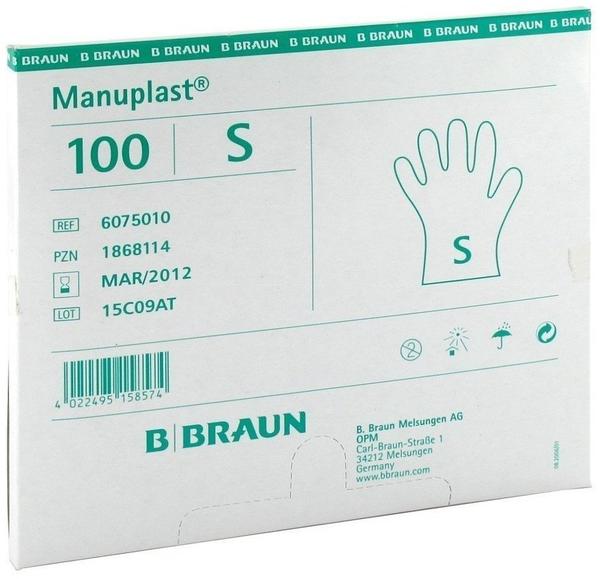 B. Braun Manuplast unsteril puderfrei Gr. S (100 Stk.)