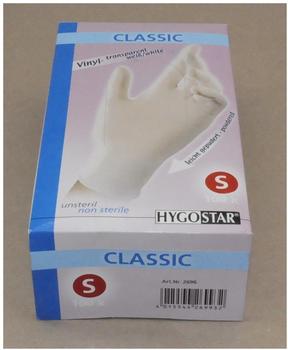 Hygostar Classic Vinyl transparent weiß gepudert Gr. S (100 Stk.)