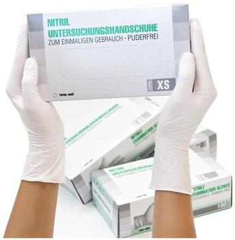 SF Medical Products Untersuchungshandschuhe Nitril unsteril puderfrei weiß Gr. XS (10 x 100 Stk.)