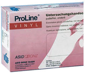 Asid Bonz ProLine Vinyl-Untersuchungshandschuhe puderfrei Gr. M (100 Stk.)