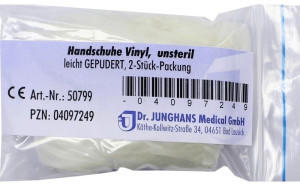 Dr. Junghans Medical Vinyl-Handschuhe gepudert Gr. L (2 Stk.)