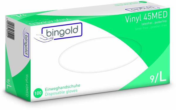 GMP Medical Bingold Vinyl 45MED puderfrei transparent Gr. L (100 Stk.)