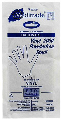 A-1 Dental Handschuhe Einmal Vinyl Puderfrei Steril Gr. M (2 Stk.)