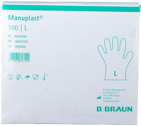 B. Braun Manuplast PE-Einmalhandschuhe puderfrei Gr. L (100Stk.)