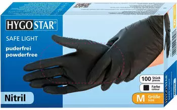 Hygostar Safe Light Nitril puderfrei schwarz Gr. M (100 Stk.)