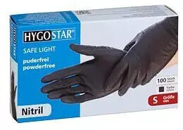 Hygostar Safe Light Nitril puderfrei schwarz Gr. S (100 Stk.)