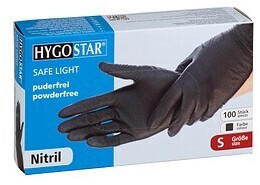 Hygostar Safe Light Nitril puderfrei schwarz Gr. S (100 Stk.)