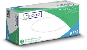 GMP Medical Bingold Vinyl 45Plus puderfrei transparent Gr. S (100 Stk.)