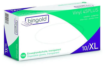 GMP Medical Bingold Vinyl 45Plus puderfrei transparent Gr. XL (100 Stk.)