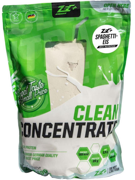 Zec+ Nutrition Clean Concentrate Protein Shake, 1000 g Beutel, Spaghetti-Eis
