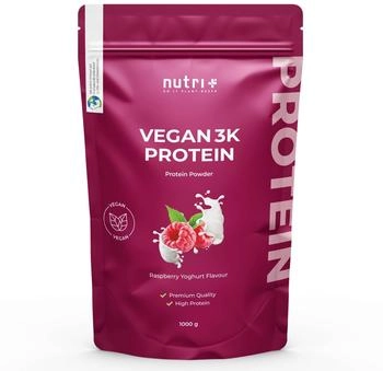 nutri+ Vegan 3K Protein Powder 1000g raspberry yogurt