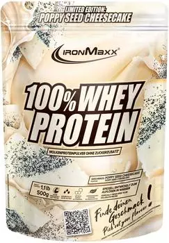 IronMaxx 100% Whey Protein Powder 500g Poppy Seed Cheesecake