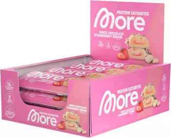 More Protein Satisbites 12 x 2 x 25 g White Hazelnut Nougat