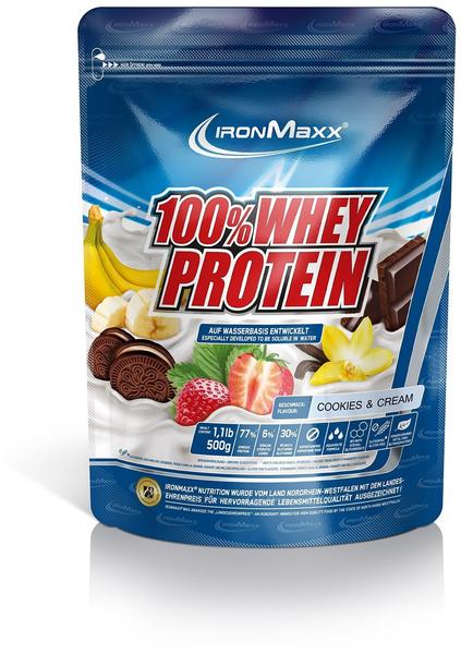 ironMaxx 100% Whey Protein Cookies & Cream Pulver 500 g