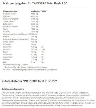 WEIDER Total Rush 2.0 Cranberry Pulver 375 g
