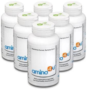 amino4u Set Sparpaket alle 8 essentiellen Aminosäuren Muskelaufbau 6 x 120g Dose