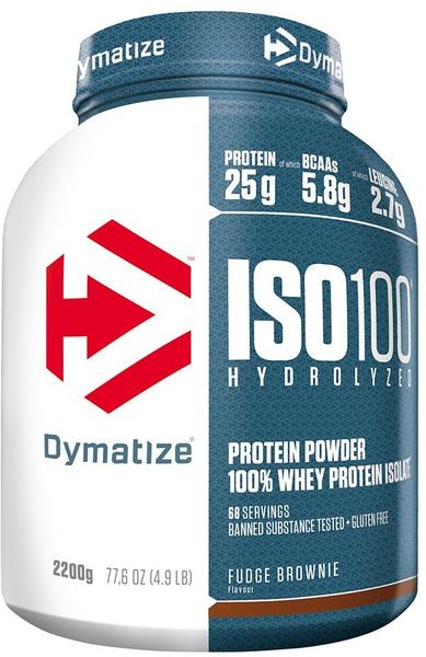 Dymatize Iso100 Hydrolyzed 100% Whey Protein Isolate 2200g Fudge Brownie