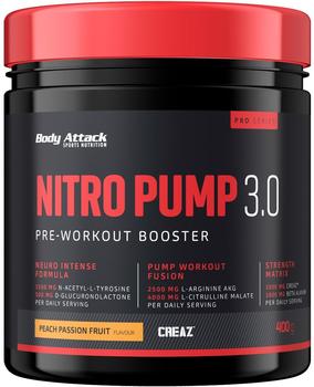 Body Attack Nitro Pump 3.0 Peach Passion Fruit Pulver 400 g