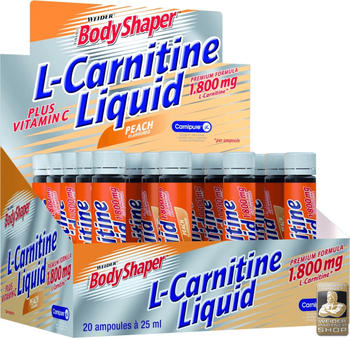 Joe Weider L-Carnitine Liquid, 20 x 25 ml Ampullen, Pfirsich)