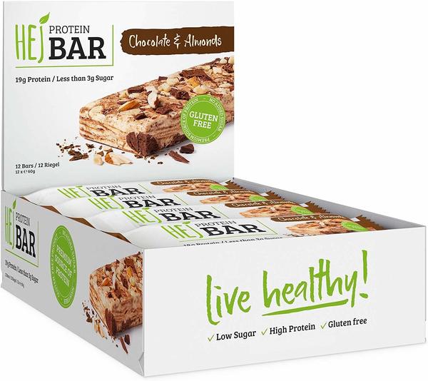 HEJ Protein Bar Chocolate & Almonds 12x60g