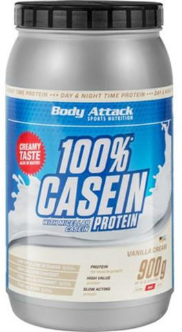 Body Attack - 100 % Casein Protein - 900g Geschmacksrichtung Erdbeere-Banane 900g