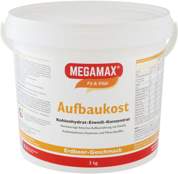Megamax Megamax Aufbaukost Erdbeere Pulver (3000 g)