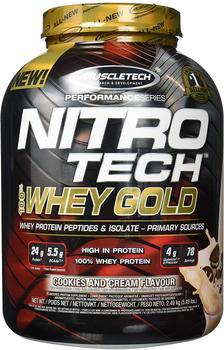Muscletech Nitro Tech 100% Whey Gold Cookies & Cream Pulver 2508 g