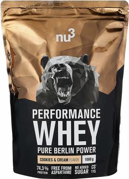 nu3 Performance Whey, Cookies-Cream - Proteinpulver 1000 g Pulver