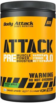 Body Attack - PRE ATTACK 3.0 Booster - 600g Geschmacksrichtung Green Apple