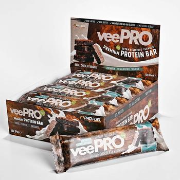 ProFuel veePRO Double Chocolate Brownie Riegel 12 x 74 g