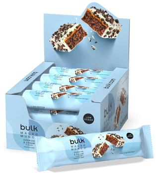 Bulk Powders Macro Munch Proteinriegel, Cookies & Cream, 62 g, Box mit 12 Riegeln