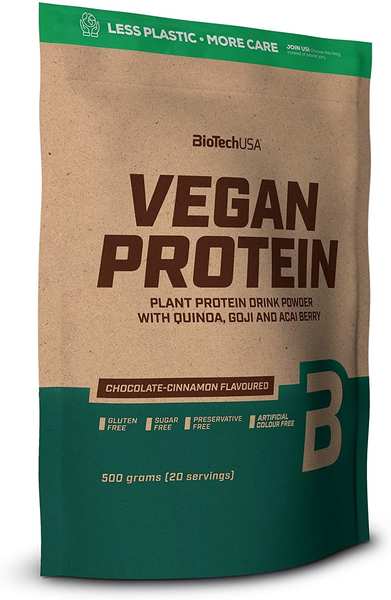 BIOTECH Vegan Protein, 500 g Beutel, Schokolade-Zimt