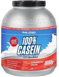 Body Attack 100% Casein Protein Strawberry Cream Pulver 1800 g