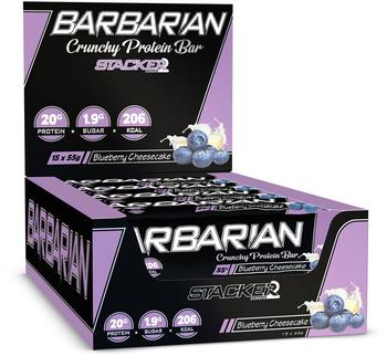 Stacker2 Barbarian Blueberry Cheesecake Riegel 15 x 55 g