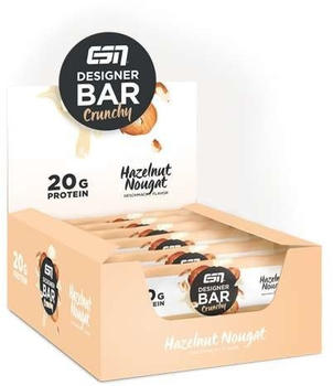 ESN Designer Bar Crunchy Box, 12 x 60 g Riegel Hazelnut Nougat