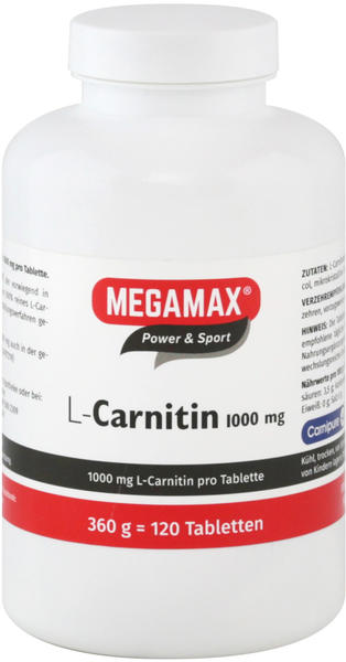 Megamax L Carnitin 1000 mg Tabletten (120 Stk.)