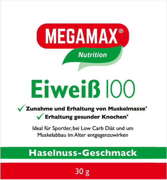 Megamax Eiweiss 100 Haselnuss Pulver (30g)