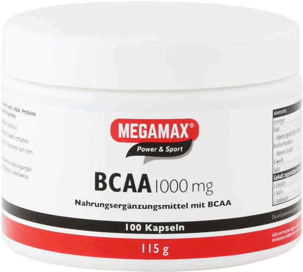 Megamax BV BCAA 1.000 mg Kapseln (100 Stk.)