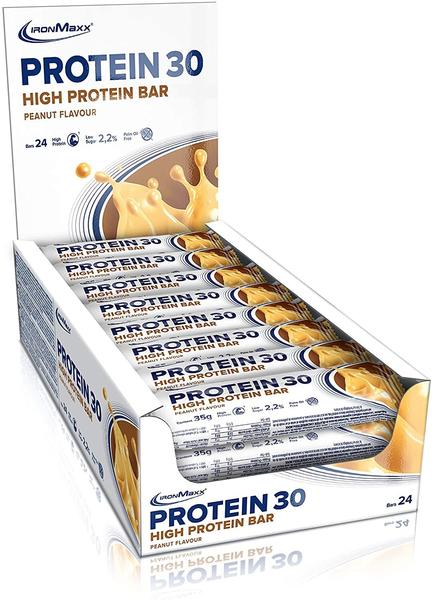 ironMaxx Protein 30 Bar, 24 x 35 g Proteinriegel, Erdnuss