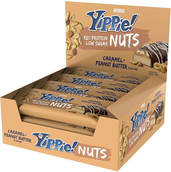Weider YIPPIE Nuts Bar Go Nuts 12x45g Caramel Peanut Butter