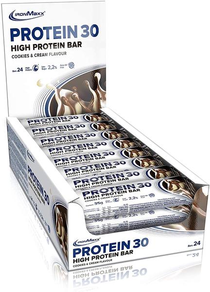 ironMaxx Protein 30 Bar, 24 x 35 g Proteinriegel, Cookies & Cream
