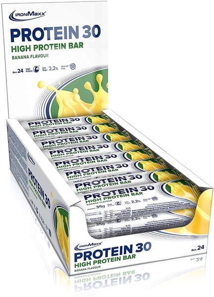 ironMaxx Protein 30 Bar, 24 x 35 g Proteinriegel, Banane