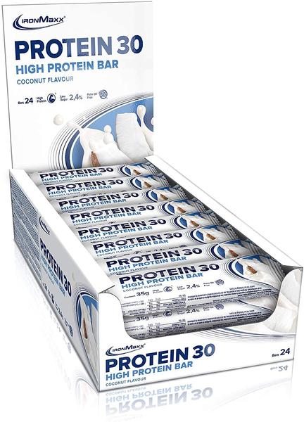 ironMaxx Protein 30 Bar, 24 x 35 g Proteinriegel, Kokosnuss