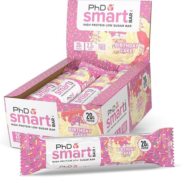 PHD Smart Bar Proteinriegel, 12x64g Box, Birthday Cake